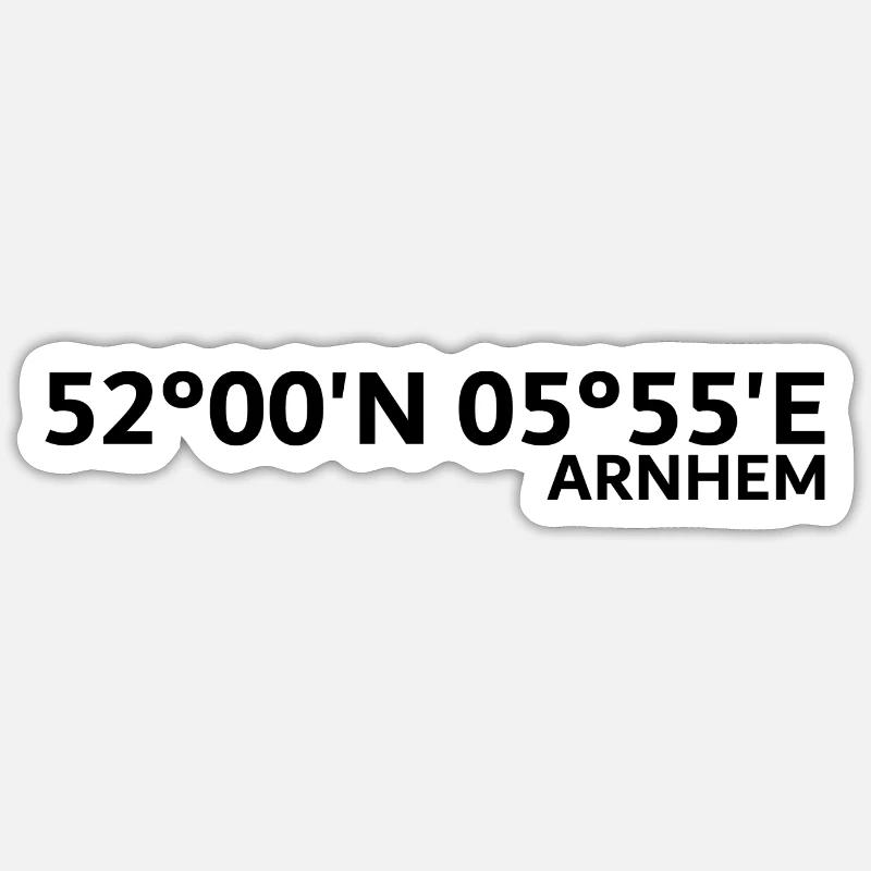 Arnhem Coordinates - Sticker size S (10 x 10 cm) - white matte
