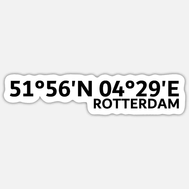 Rotterdam coordinates Sticker size S (10 x 10 cm)