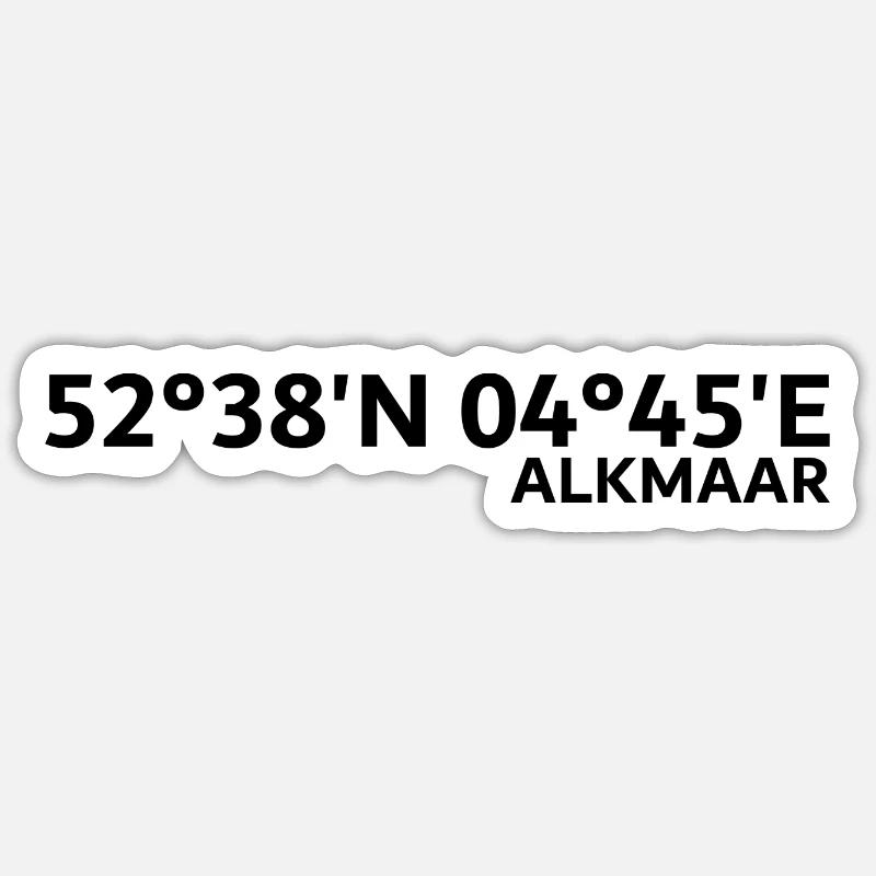 Alkmaar coordinates - Sticker size S (10 x 10 cm) - white matte