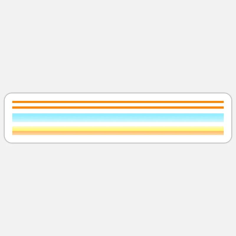 beach stripe bright - Sticker size S (10 x 10 cm) - white matte