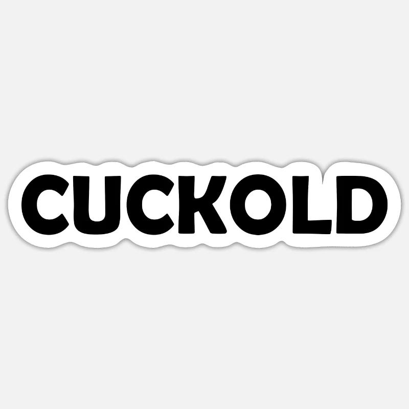 Cuckold - Sticker taille S (10 x 10 cm) - blanc mat