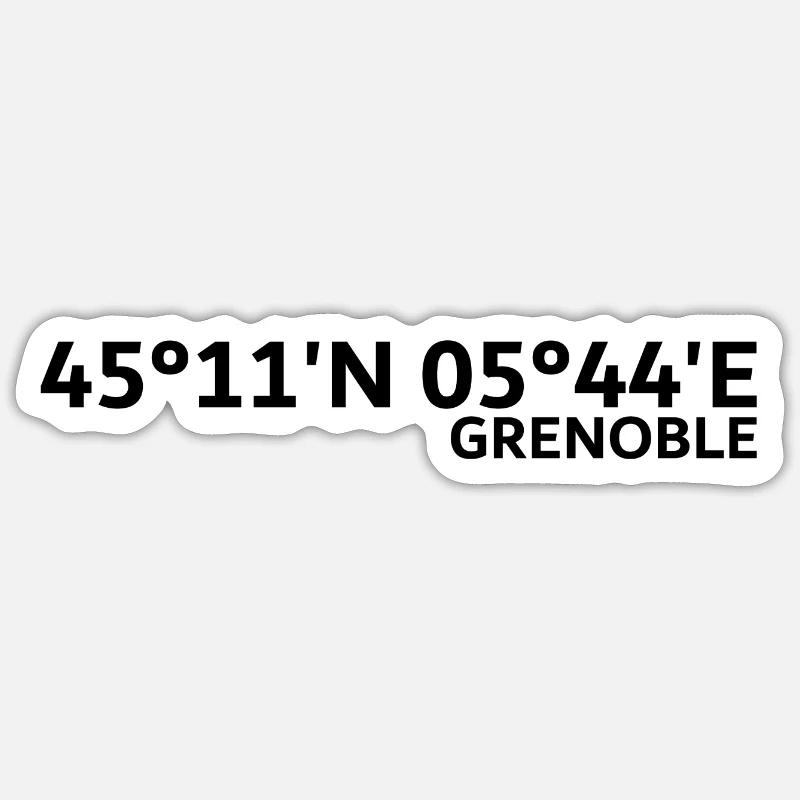 Coordonnées de Grenoble Sticker taille S (10 x 10 cm)