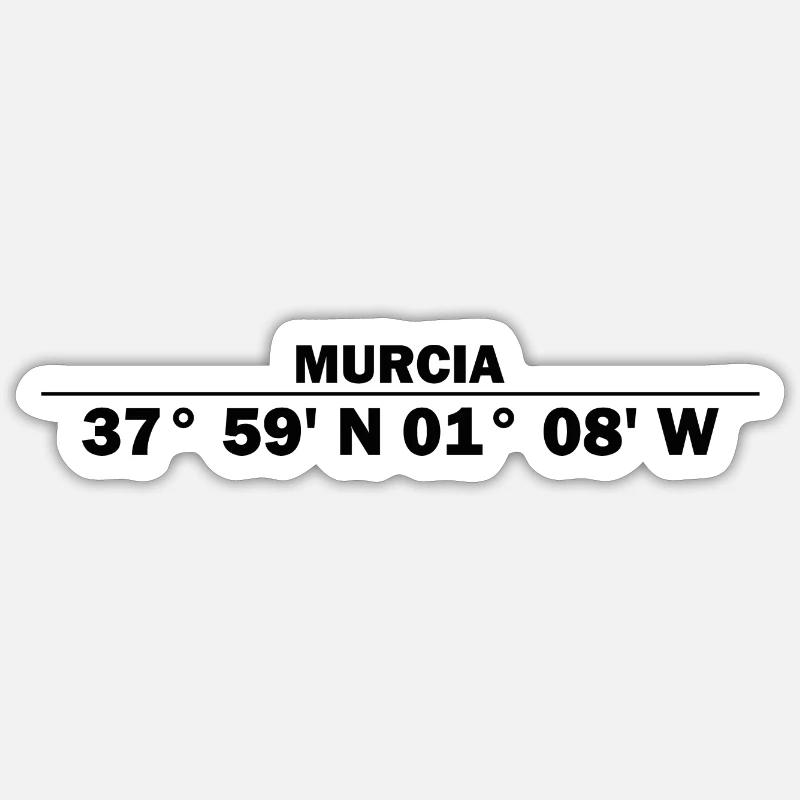 Coordonnées de Murcie - Sticker taille S (10 x 10 cm) - blanc mat
