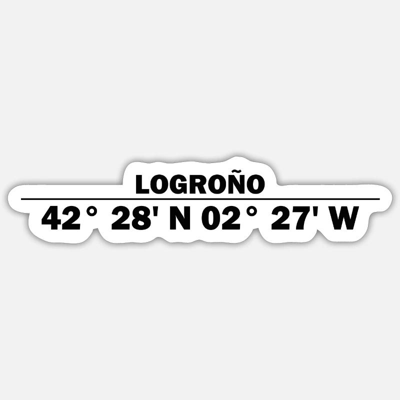 Coordonnées de Logroño - Sticker taille S (10 x 10 cm) - blanc mat