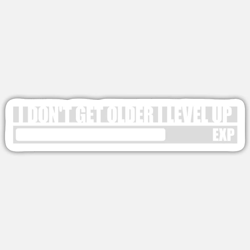 get older level up - Sticker Größe S (10 x 10 cm) - Mattweiß