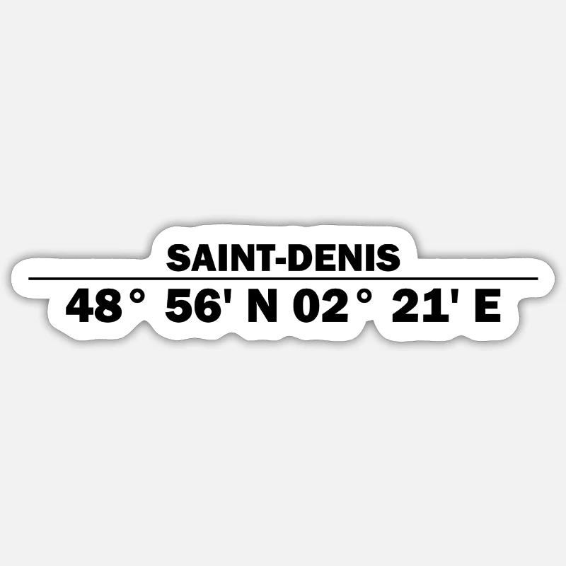 Coordonnées de Saint-Denis - Sticker taille S (10 x 10 cm) - blanc mat