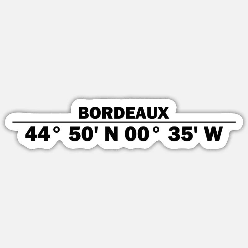 Bordeaux coordinates Sticker size S (10 x 10 cm)