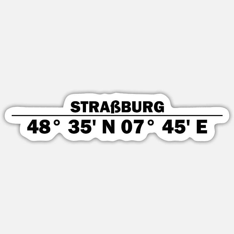 Strasbourg coordinates Sticker size S (10 x 10 cm)