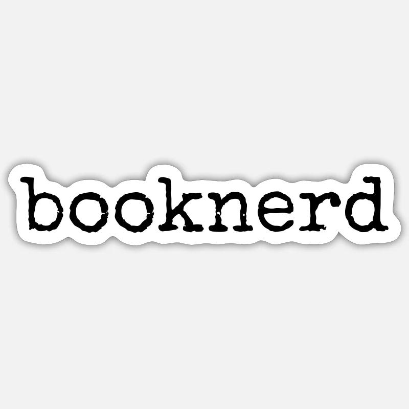 Booknerd (Nerd du livre) - Sticker taille S (10 x 10 cm) - blanc mat