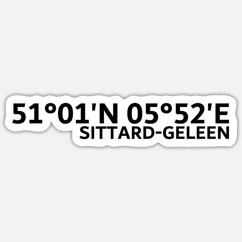 Sittard-Geleen coordinates - Sticker size S (10 x 10 cm) - white matte