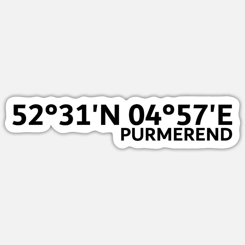 Coordonnées Purmerend - Sticker taille S (10 x 10 cm) - blanc mat