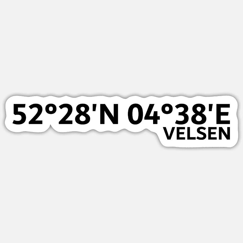 Coordonnées Velsen - Sticker taille S (10 x 10 cm) - blanc mat