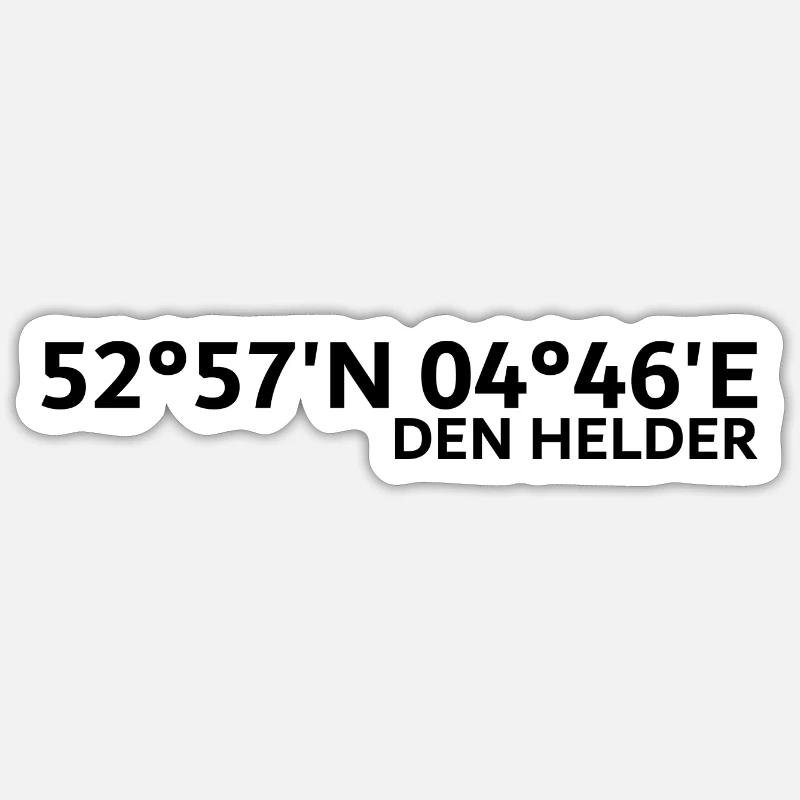 Den Helder coordinates Sticker size S (10 x 10 cm)