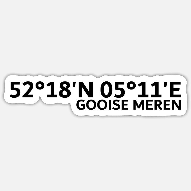 Gooise Meren coordinates Sticker size S (10 x 10 cm)