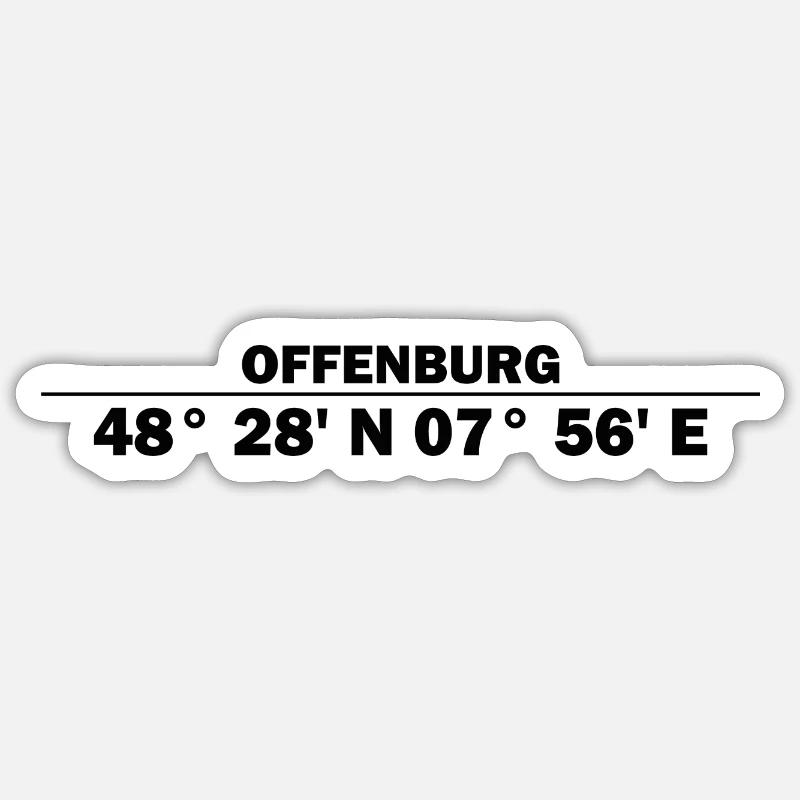 Coordonnées Offenburg - Sticker taille S (10 x 10 cm) - blanc mat