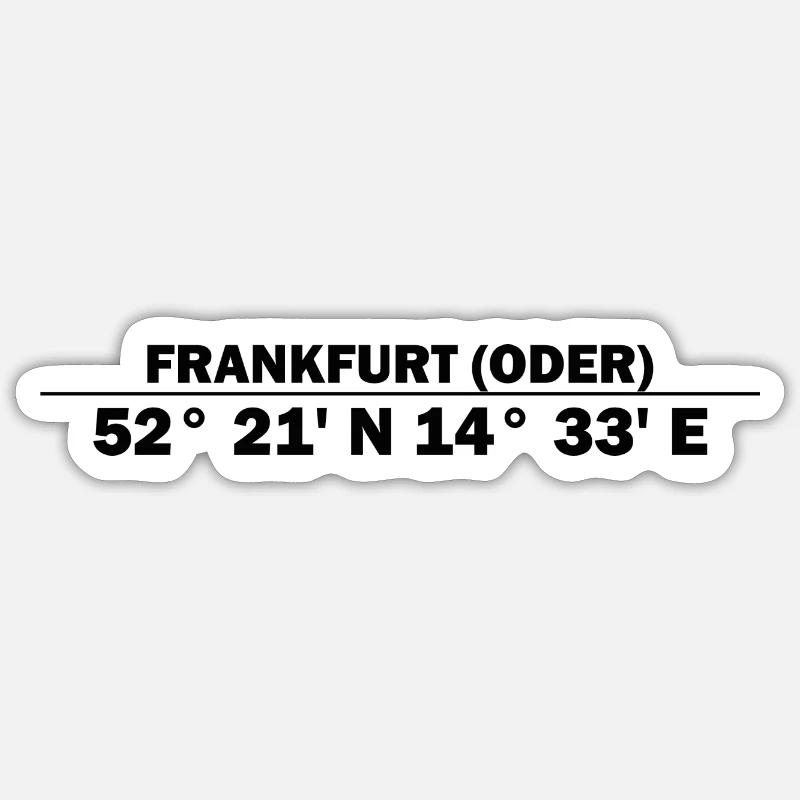 Coordonnées Francfort-sur-l’Oder - Sticker taille S (10 x 10 cm) - blanc mat