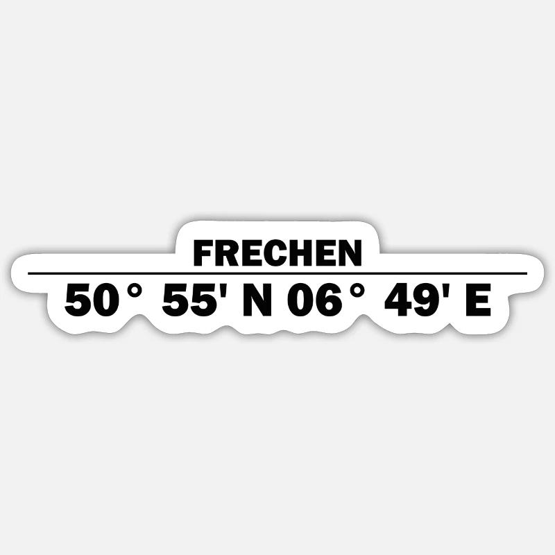 Coordonnées Frechen - Sticker taille S (10 x 10 cm) - blanc mat