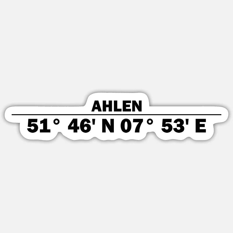 Ahlen coordinates - Sticker size S (10 x 10 cm) - white matte