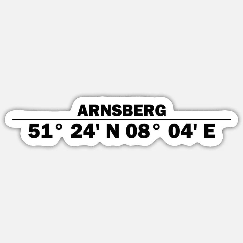 Coordonnées Arnsberg - Sticker taille S (10 x 10 cm) - blanc mat