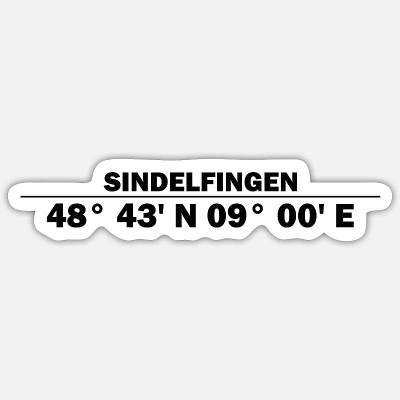 Coordonnées de Sindelfingen - Sticker taille S (10 x 10 cm) - blanc mat