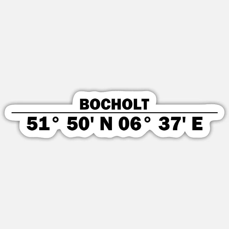 Coordonnées de Bocholt - Sticker taille S (10 x 10 cm) - blanc mat