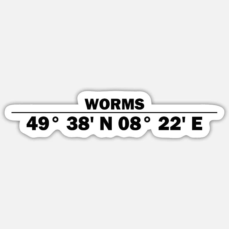 Worms coordinates Sticker size S (10 x 10 cm)