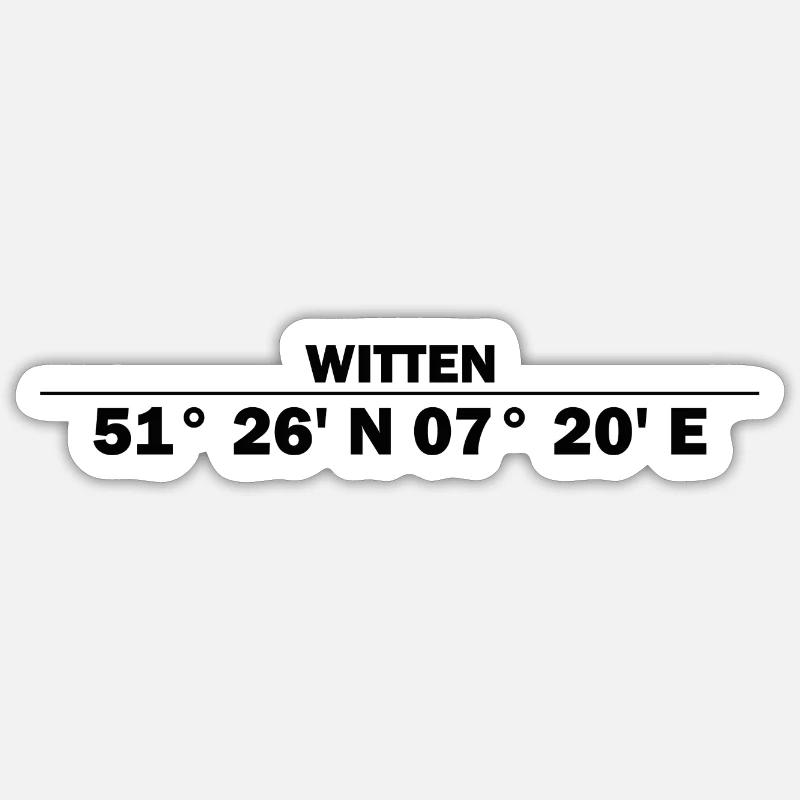 Witten coordinates Sticker size S (10 x 10 cm)