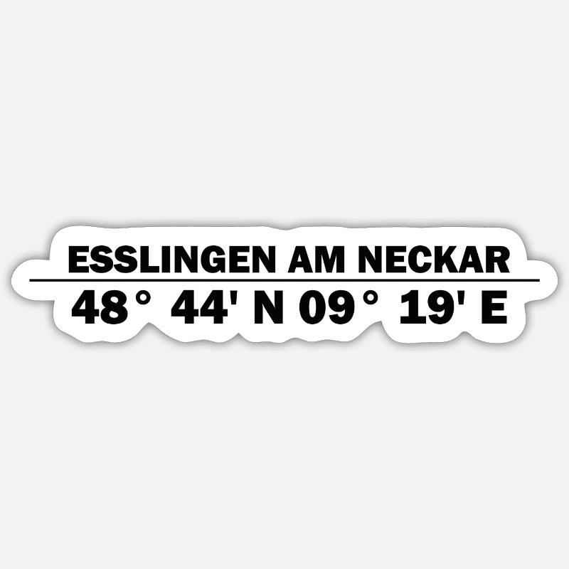 Esslingen am Neckar coordinates Sticker size S (10 x 10 cm)