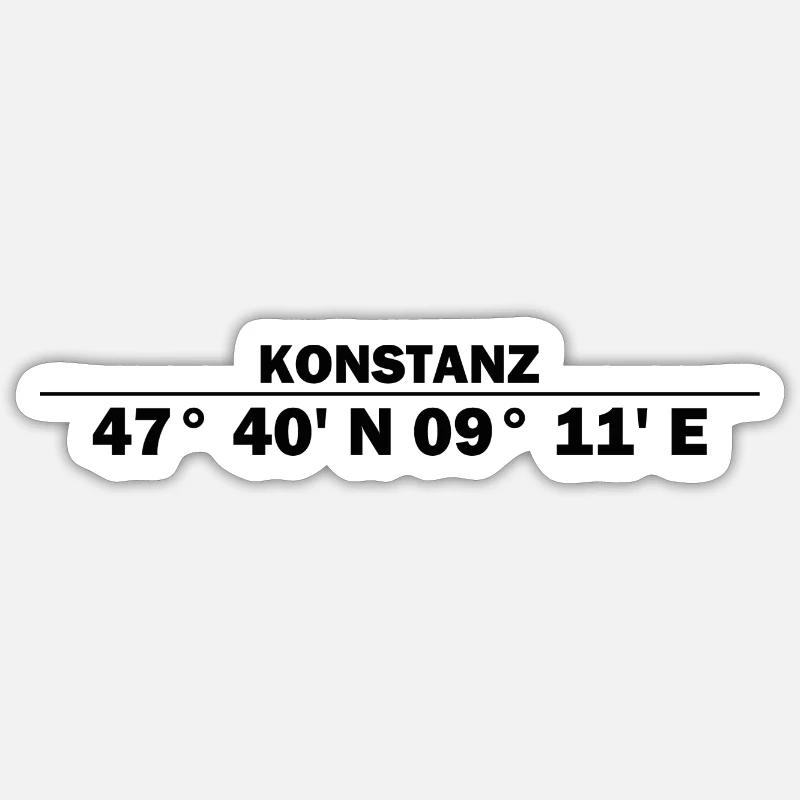 Coordonnées de Constance - Sticker taille S (10 x 10 cm) - blanc mat