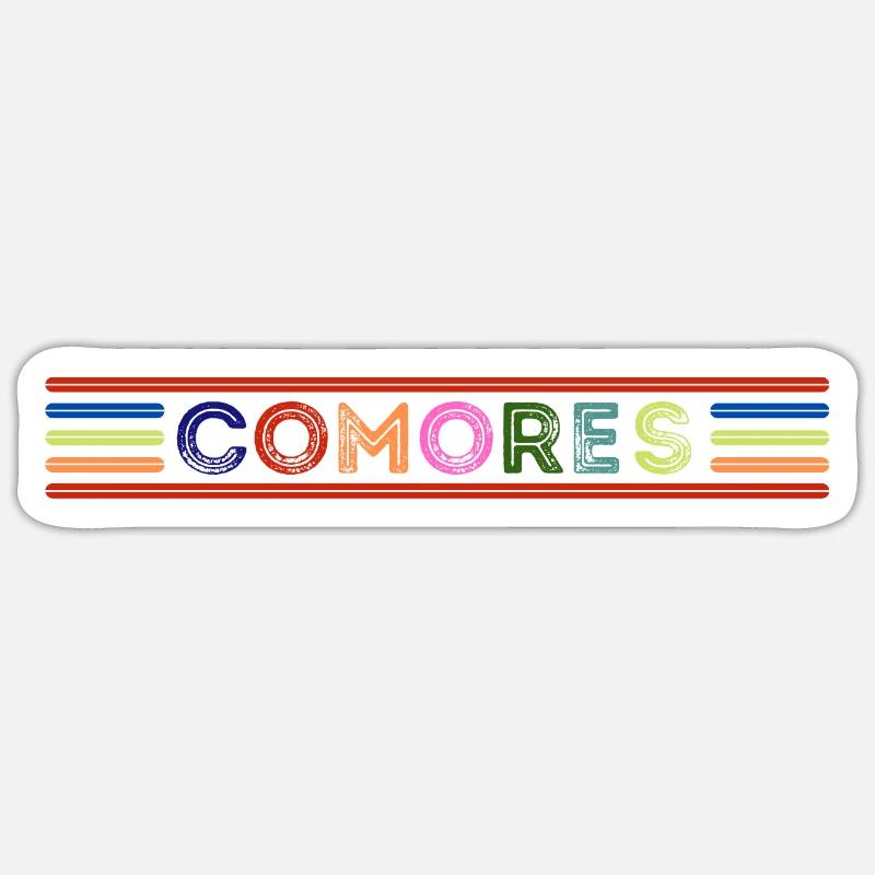 COMORES - Sticker taille S (10 x 10 cm) - blanc mat
