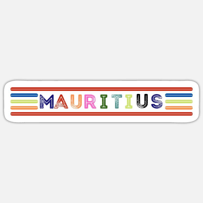 Mauritius - Sticker taille S (10 x 10 cm) - blanc mat