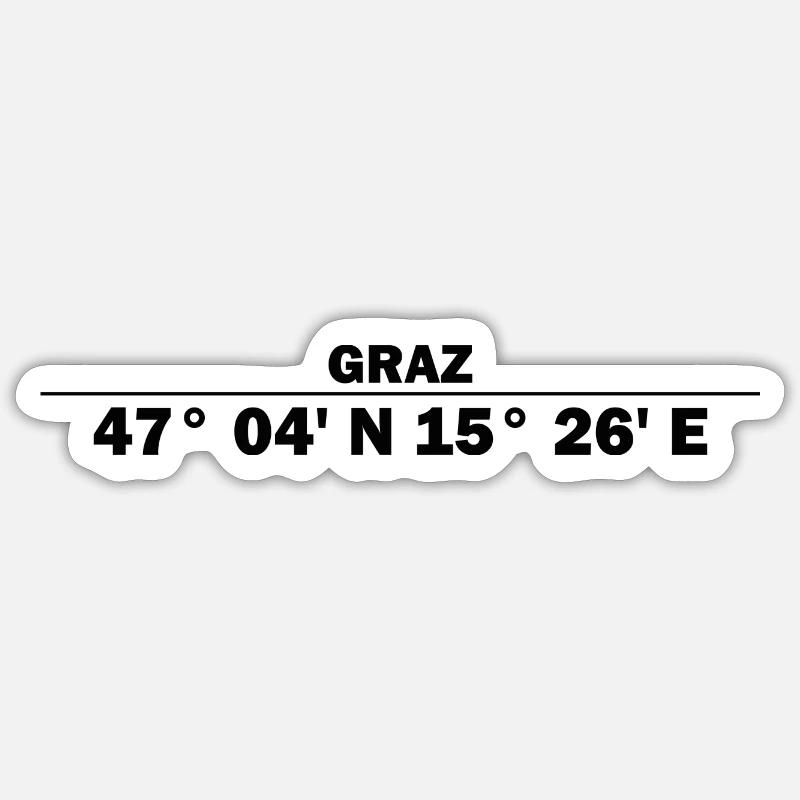 Graz coordinates Sticker size S (10 x 10 cm)
