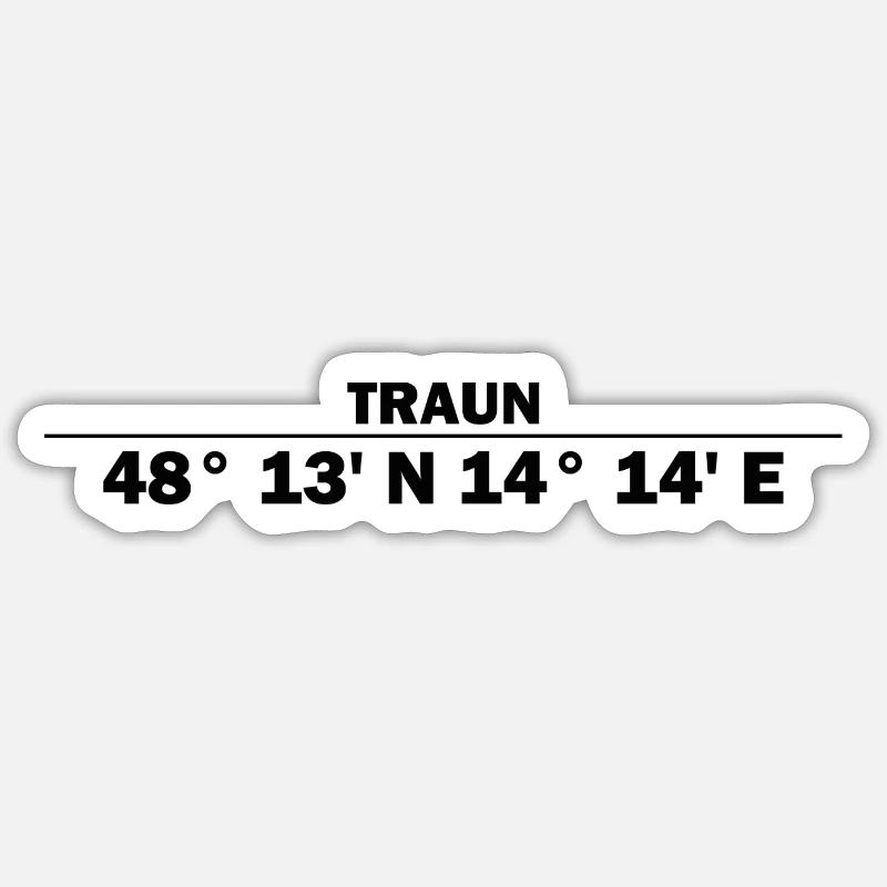 Coordonnées Traun - Sticker taille S (10 x 10 cm) - blanc mat