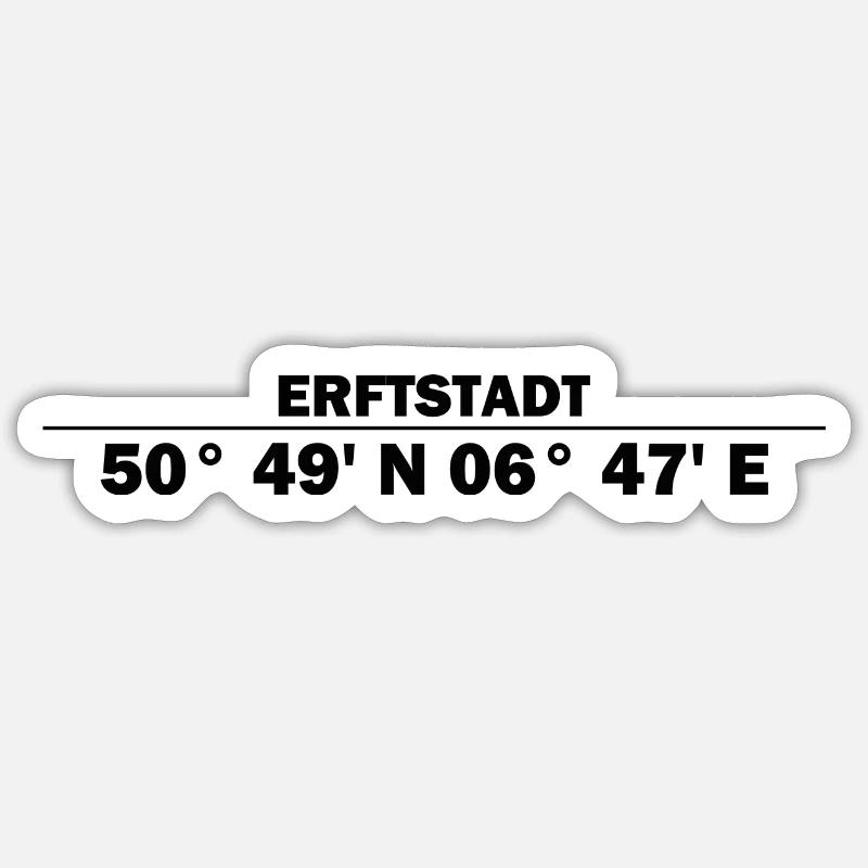 Coordonnées d’Erftstadt - Sticker taille S (10 x 10 cm) - blanc mat
