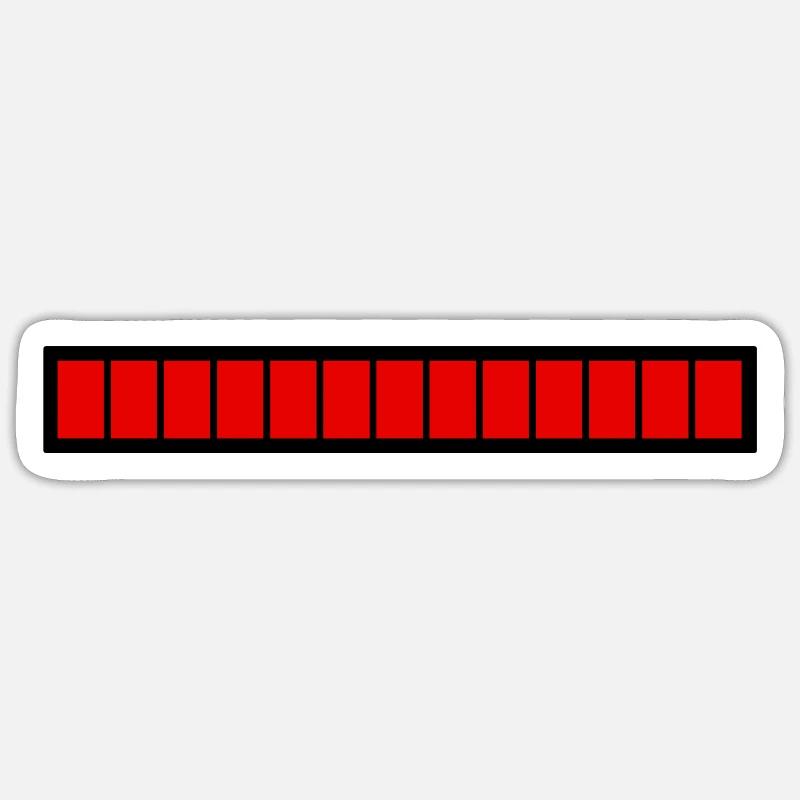 Barre de chargement rectangle Noir Rouge (100%) Sticker taille S (10 x 10 cm)