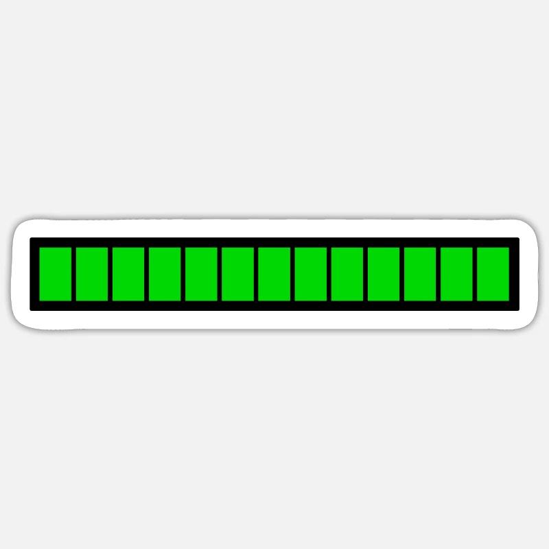Barre de chargement rectangle Noir Vert (100%) Sticker taille S (10 x 10 cm)