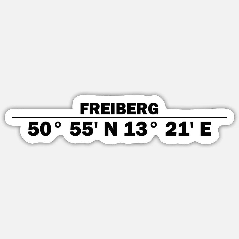Coordonnées de Freiberg - Sticker taille S (10 x 10 cm) - blanc mat