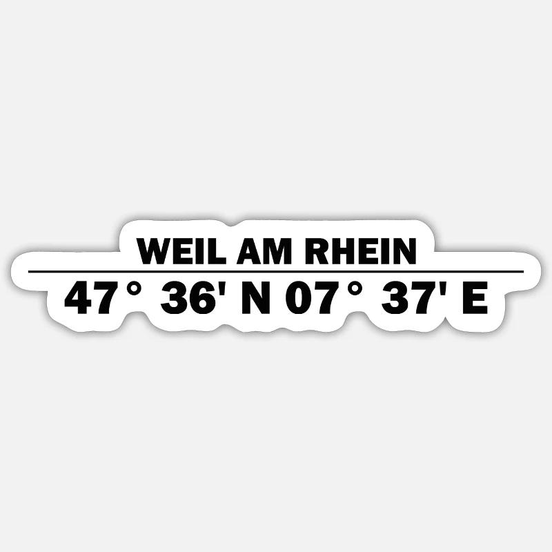 Weil am Rhein coordinates Sticker size S (10 x 10 cm)