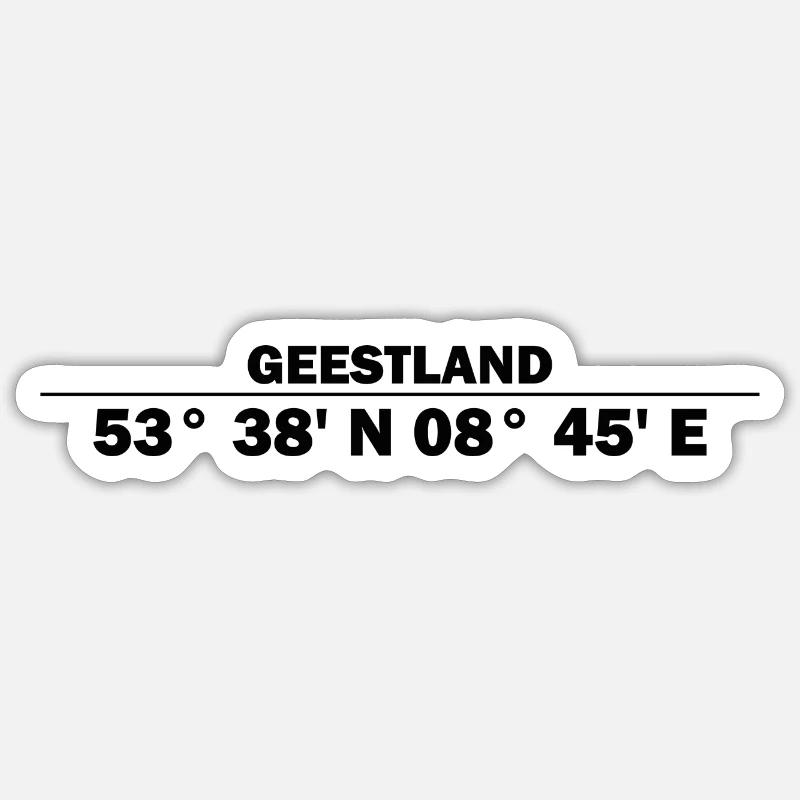 Coordonnées de Geestland - Sticker taille S (10 x 10 cm) - blanc mat