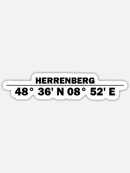 Herrenberg Koordinaten - Sticker Größe S (10 x 10 cm) - Mattweiß