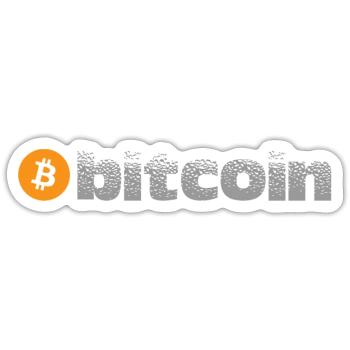 Bitcoin - Sticker taille S (10 x 10 cm) - blanc mat - Devant