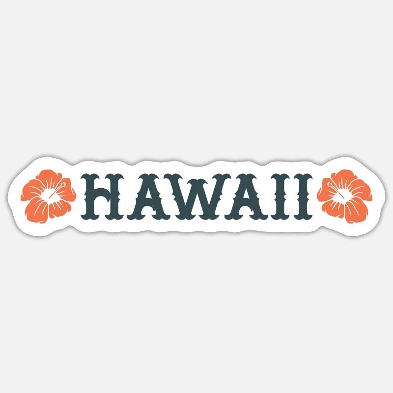 Fleur d’Hawaï - Sticker taille S (10 x 10 cm) - blanc mat
