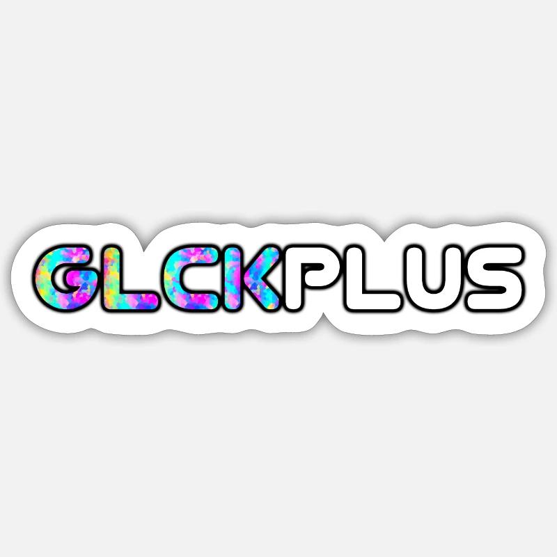 GLCKplus - holo - Sticker Größe S (10 x 10 cm) - Mattweiß
