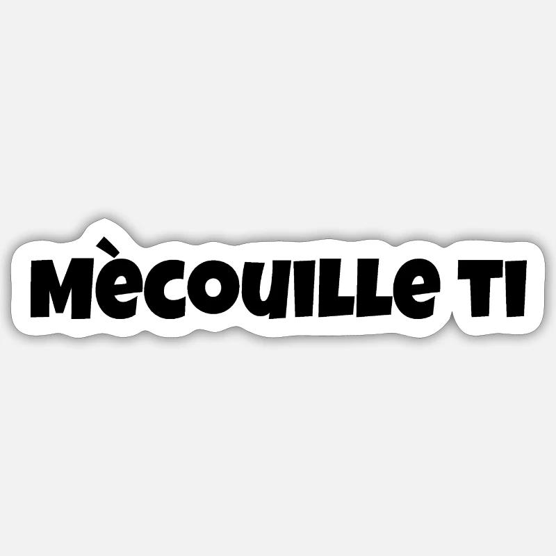 mécouille ti - Sticker taille S (10 x 10 cm) - blanc mat