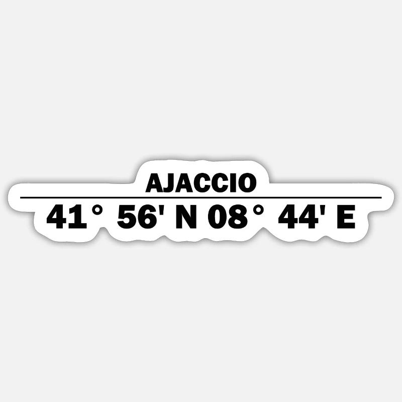 Coordonnées d’Ajaccio - Sticker taille S (10 x 10 cm) - blanc mat