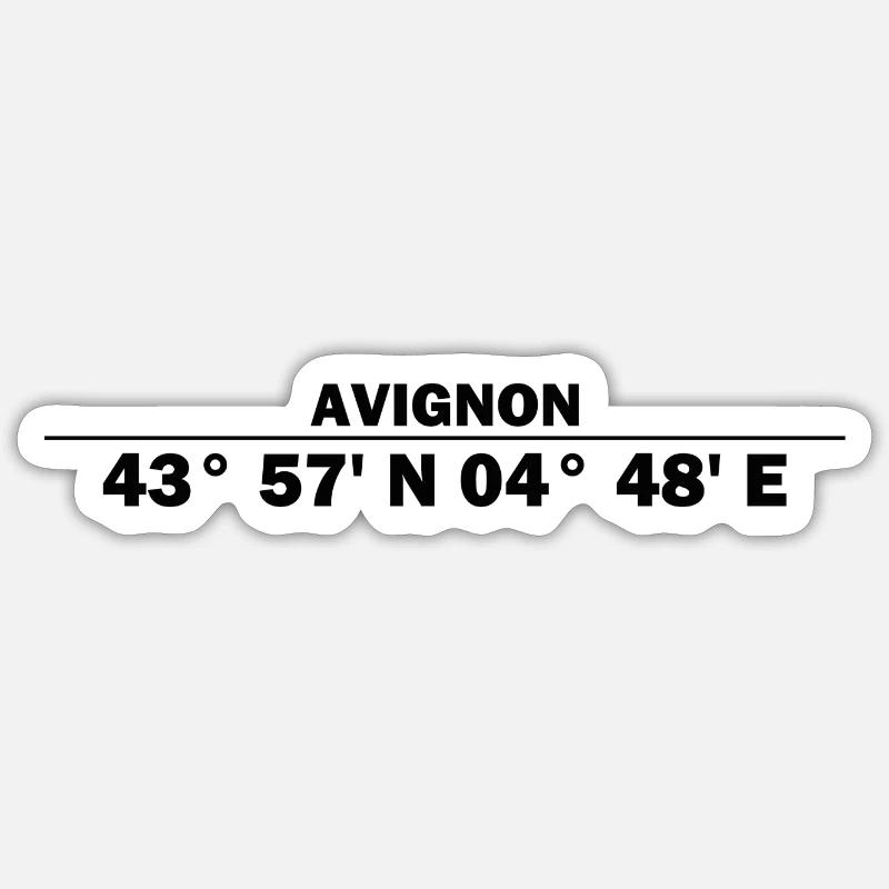 Coordonnées d’Avignon - Sticker taille S (10 x 10 cm) - blanc mat