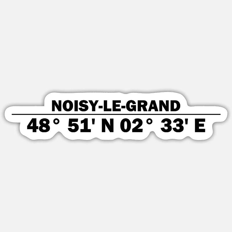 Noisy-le-Grand coordinates - Sticker size S (10 x 10 cm) - white matte