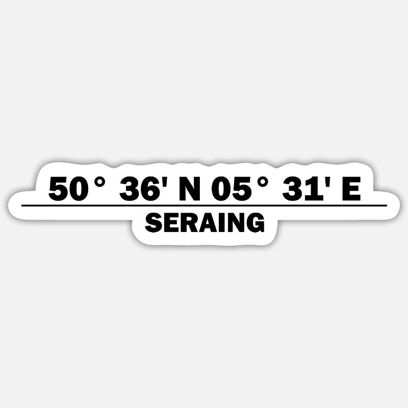Seraing coordinates - Sticker size S (10 x 10 cm) - white matte