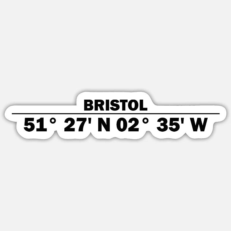 Bristol coordinates Sticker size S (10 x 10 cm)