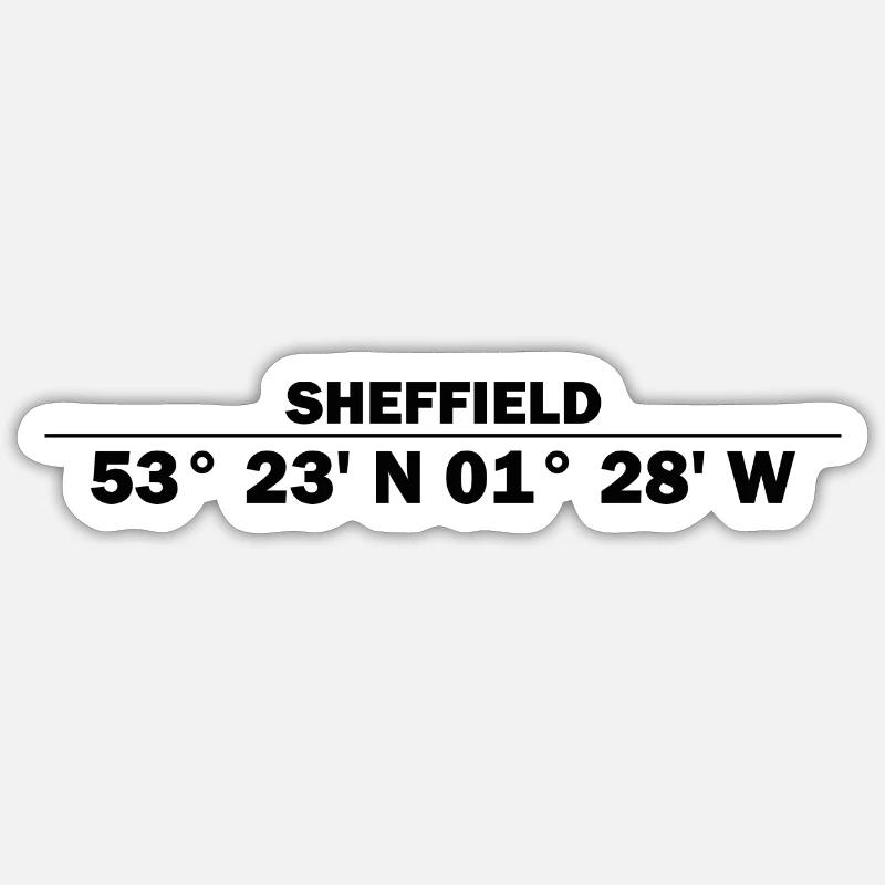 Sheffield coordinates Sticker size S (10 x 10 cm)